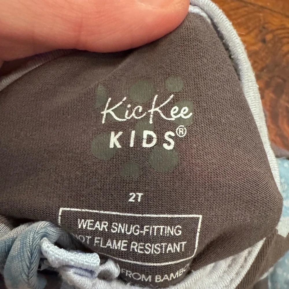 Kickee Pants Santa shark bamboo footie zip up size 2T